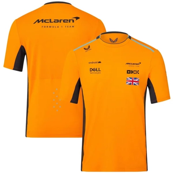 2023 vår og høst ny Team McLaren Norris Piaspi T-skjorte oransje orange XXL
