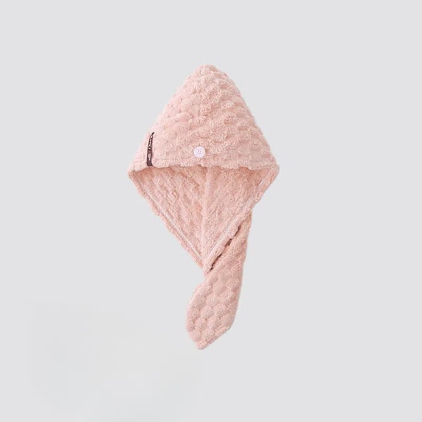 Superabsorberande Tjock Hårhandduk i Korallfleece - Snabbtorkande och Bekväm Hårhandduk Rosa pink
