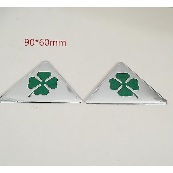 2 stk. Firkløver Grøn Delta Bil Sidevinge Emblem Bagklap Emblem Mærkat til Alfa Romeo 147 156 159 166 Giulietta Spider Gt