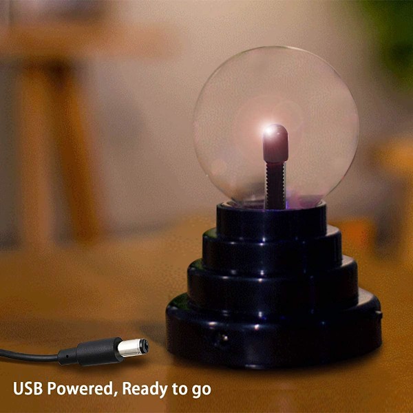 Plasma Ball/Lys/Lampe, Plasma Elektrisk Nebula Lys, Berøringsfølsom, Leker, for Fester, Dekorasjoner, Gave (3 tommer, USB