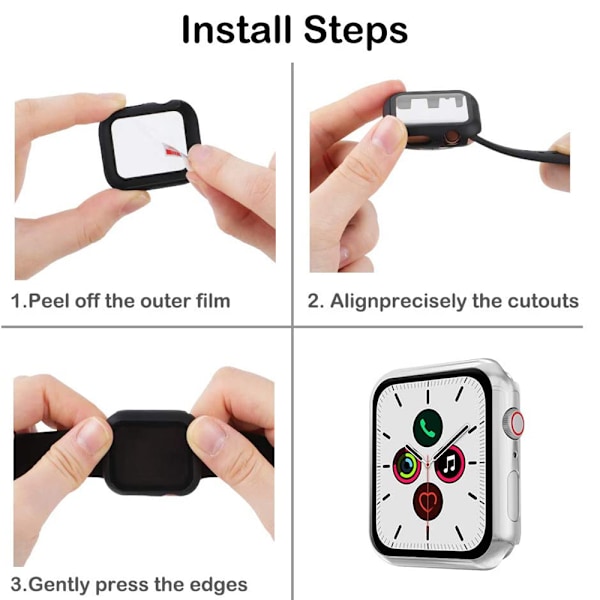 Etui til Apple Watch Series 5/4 / Hærdet Glas Skærmbeskytter