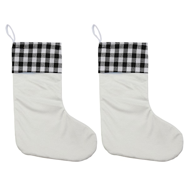 2 pakker med jule-sokker Blanke julegave-sokker Peis