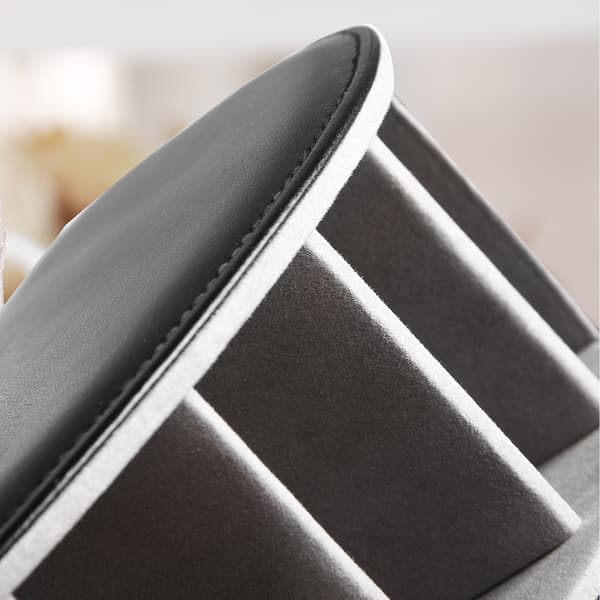 Fjernbetjeningsholder med 5 rum PU læder skrivebordsorganisator Black Smooth Surface
