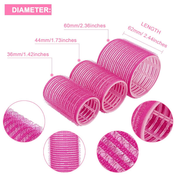 Self-adhesive hair rollers, with curling irons