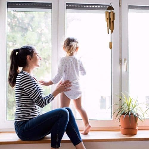 60 cm suuri tuulikello Feng Shui puutarha säänkestävä bambu kookos