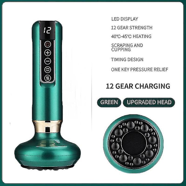 Elektrisk Massageapparat Vakuum Sug Guasha Anti Celluliter Skrapning Infraröd Massageterapi (2 produkter) 12 levels*standard