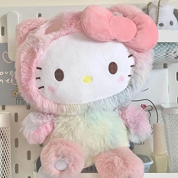 Hello Kitty Tie Dye Kuromi Plyslegetøj Melody Cinnamon Hund Dukke Børnedag Fødselsdagsgave til Kæreste Børnelegetøj Gaver I--25CM