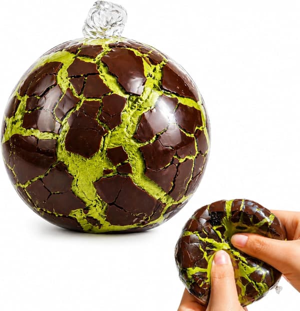 Matcha Chokolade Knasende Blød Bold, Voks Revnet Tekstureret Blød Sensorisk Klemmelegetøj, Fleksibelt Håndfidget Legetilbehør til Daglig S Matcha chocolate