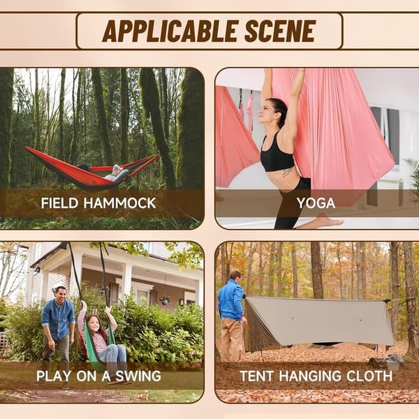 2 pcs. - Hammock Straps - 2 m - Adjustable Hammock Straps - Swing Suspension - Tree Swing Straps