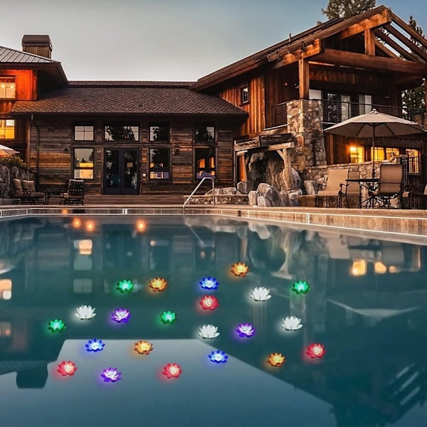 Kunstig flydende åkande lotus pool lys LED flydende lotus åkande til T