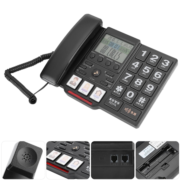 C219 Hemtelefon med nummerpresentation, nummerlagring och justerbar volym för kontor