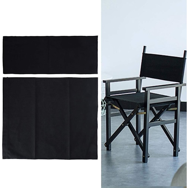 994338 Canvas Stolsöverdrag, 1 Set Regissörsstol Canvas Ersättningssits Tyg Heminredning Möbeltillbehör (Svart) Black