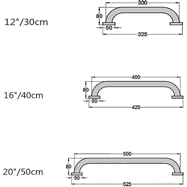 Kylpyhuoneen kahva 40 cm Kiinteät messinkiset kultaiset kaiteet