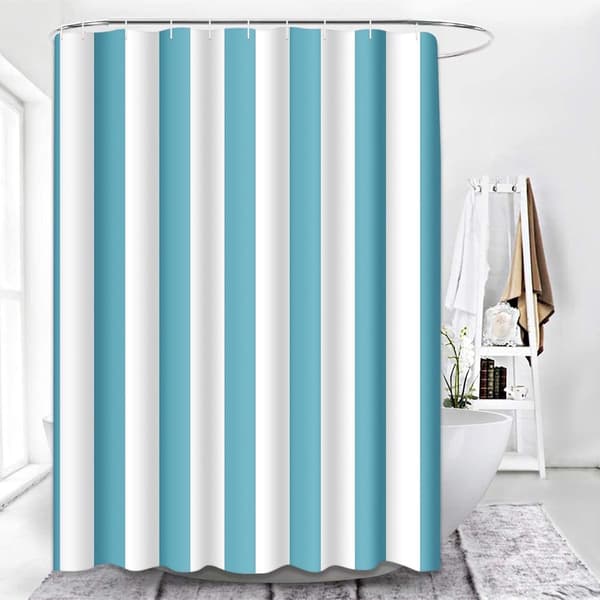 Vattentätt Anti-Mögel Duschdraperi 180x180cm Polyester med Krokar Turquoise