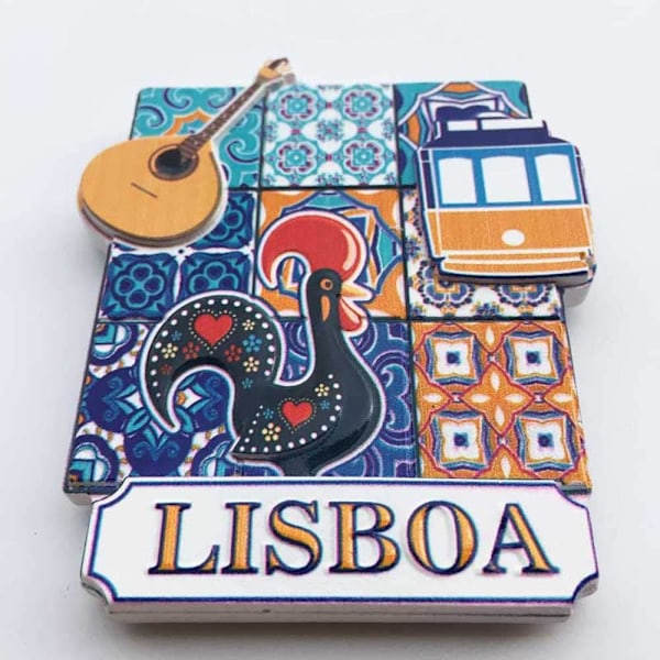 3D Lisboa Portugal Kjøleskapsmagnet Turistsouvenir Håndlaget Resi