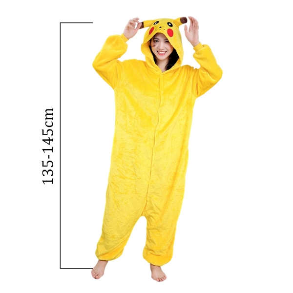 Barn Jumpsuits Kostym Djur Onesie Nattklänning Pyjamas Huvtröjor Sovkläder Cosplay Mardi Gras Kostym Jul Halloween (Pikachu)