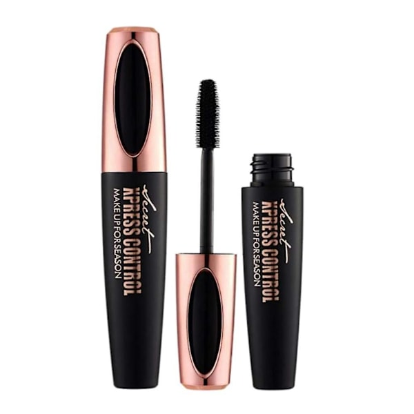 Mascara lavet af 4D silkefibre for vandfast, luksuriøs længere, tykkere, fyldigere vipper og naturligt udseende vippe extensions, 2 stk.