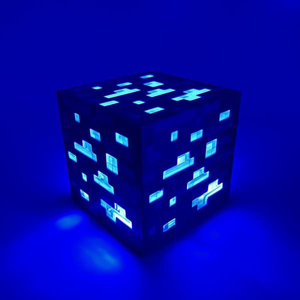 Minecraft Leksaker Barnstorlek Rollspelsaccessoarer Barnpresent Bekväm Klassisk Rechargeable Blue Mining Lamp