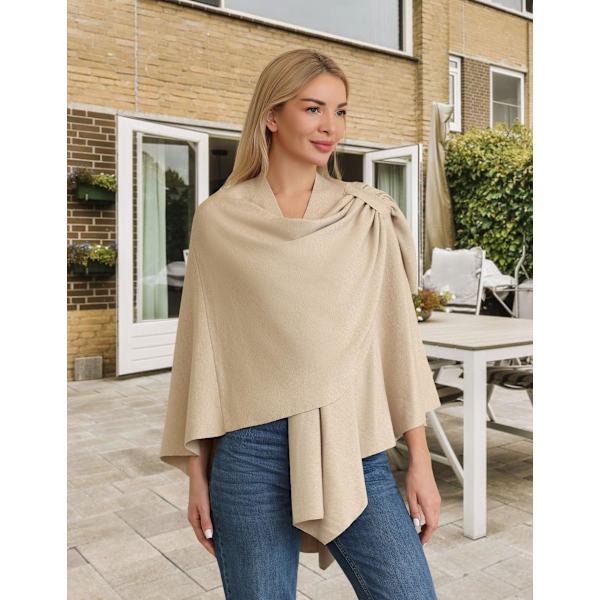 Stor krydsfront cape sweater wrap top strikket elegant tørklæde cape efterår vinter stil til kvinder