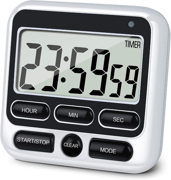 Digital Kitchen Timer with Silent/Loud Alarm ON/OFF Switch, ZQKLA