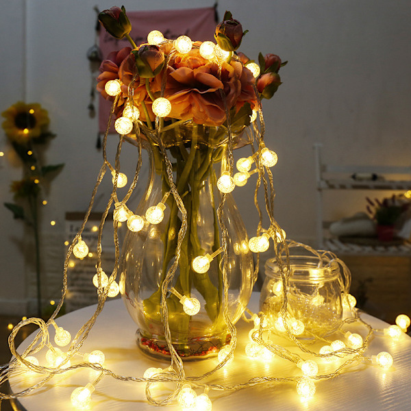 Julelys Juletræ Farvede Lys Juledekoration LED Lysstreng Varm Hvid Warm White 6M 40led USB