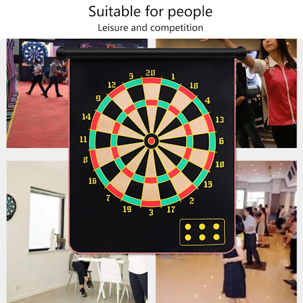 Magnetisk Darttavla för Barn, Dartspel med Magnetiska Pilar, Dubbelsidig Säker Dartspel Roll-Up Darttavla Set 17 Plåtar{HH} 17 plates 6 darts