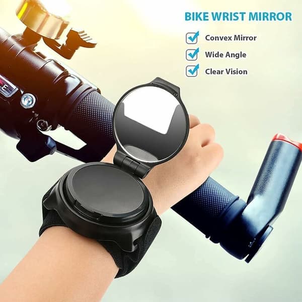 Cykelbackspegel handledsspegel, justerbar cykel handledsspegel vidvinkelbackspegel mountainbikesäkerhetsspegel handledsspegel(5cm)