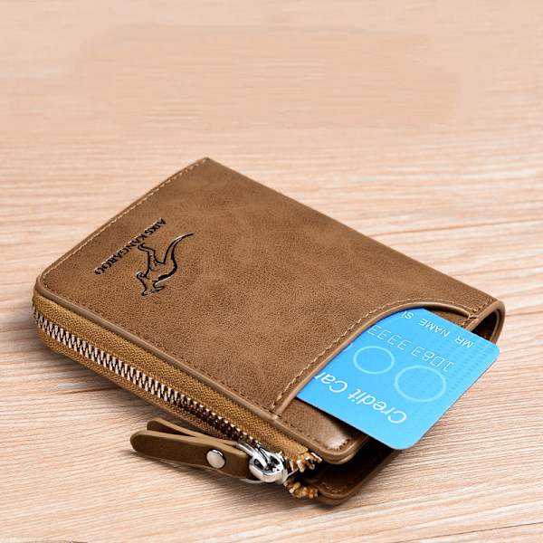 Plånböcker Herr Läder RFID-skydd Slimmad Plånbok med 10 Kreditkortsfack, 2 Sedelfack, ID-fönster & Myntficka Minimalistisk Plånbok{F2}
