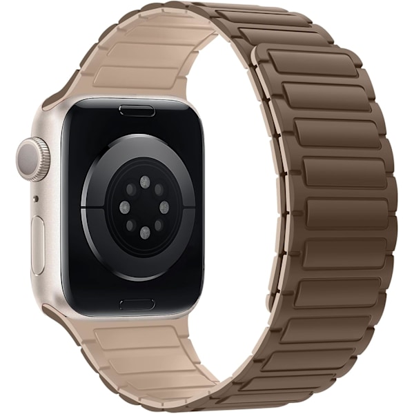 Magnetiske klokkereimer kompatible med Apple Watch-reimer, myk silikon erstatningsreim designet for iWatch Brun Brown 38/40/41mm