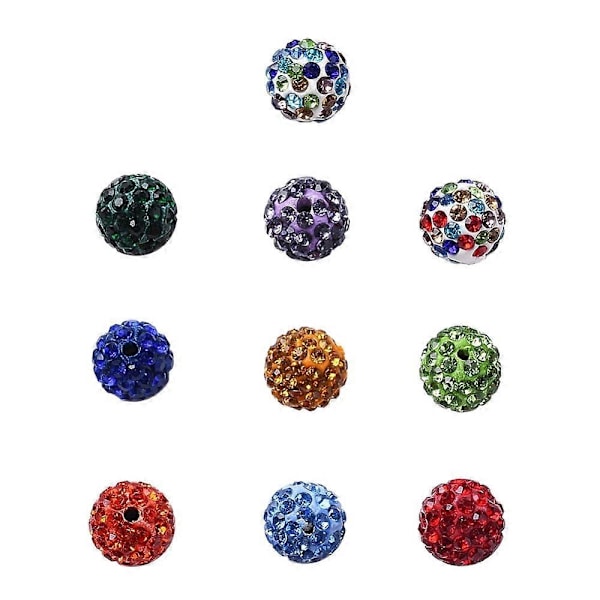 1 æske 20 stk. Pave Disco Ball Perler Polymer Clay Rhinestone Perler Runde Blandede Farver PP131.9-2mm