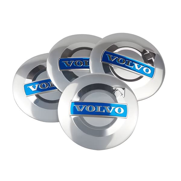 KZQ-4-pack Volvo Navkapslar – Hjulnavemblem 56 mm Silver,Blue