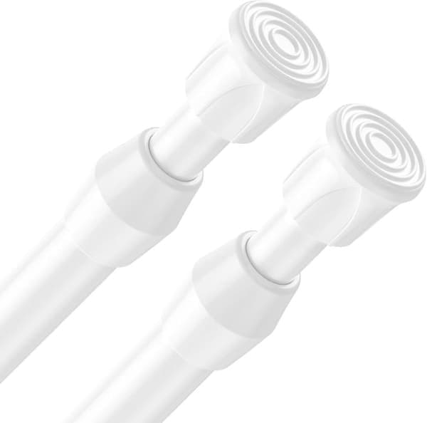 2-pack closet rod extendable 40-70cm, white (tube diameter 1.3cm)