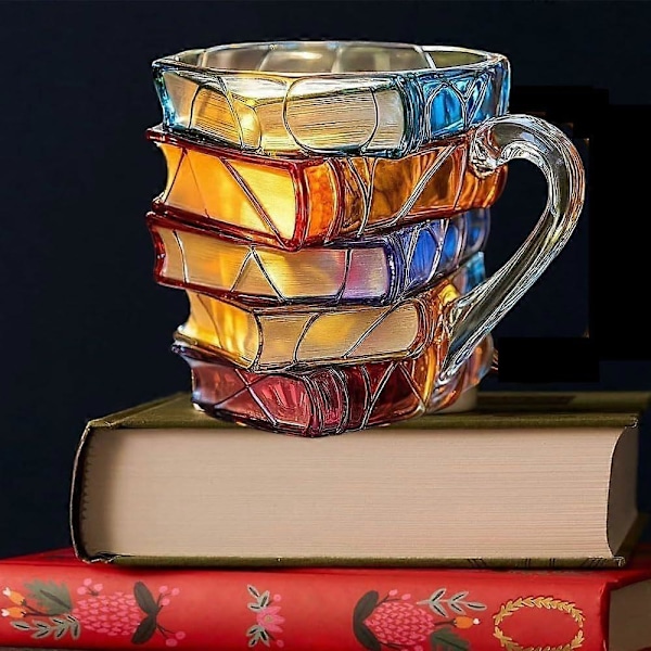 Malet Bog Krus, 2025 Nyhed 3D Malet Bøger Kaffekrus, Samlerobjekter Gaver til Litteraturelskere, Tilføj en Vidunderlig Litterær Følelse til Din B{hh} A