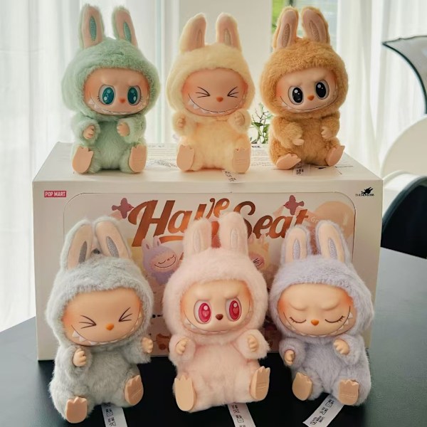 Påskkampanj! Högkvalitativt 6-pack FÖR POP MART LABUBU 2.0 Monster Spännande Macaron Plyschdocka Leksak Blind Box (Slumpmässig Färg)
