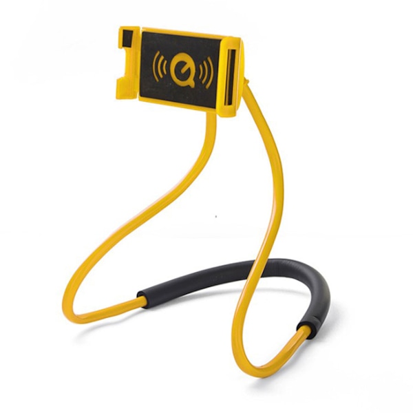 Universell Mobiltelefonhållare, Utdragbar Hals Hängande Selfie Stick Stativ (Gul)