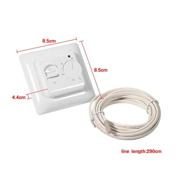 Manuell elektrisk golvvärme termostat med AC 220v 16a givare, mekanisk golvvärme termostatregulator [energiklass A+++]