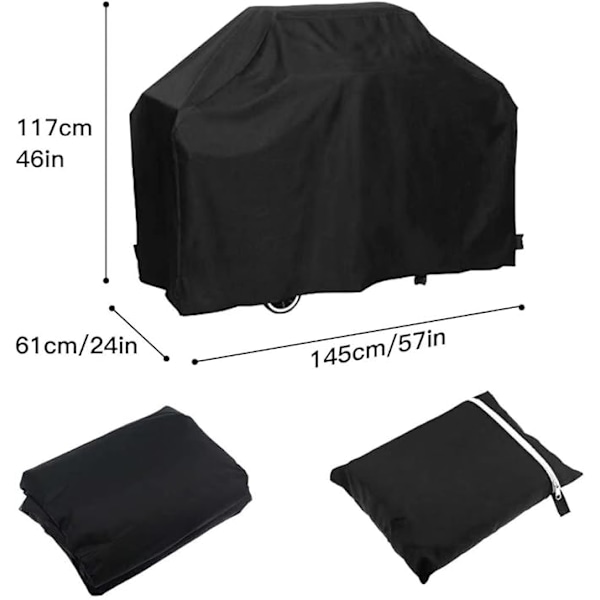 Grillöverdrag 145x61x117cm, Grillöverdrag BBQ-överdrag, Anti
