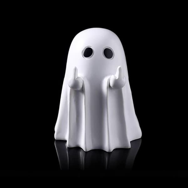 Adorable Halloween Ghost Statue Figurine, Halloween Table Decoration for Home - Cute Finger Ghost 2pcs