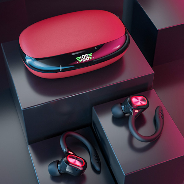 Trådlösa Bluetooth Hörlurar för Sport, Trådlösa Hörlurar med Mikrofon Bluetooth, Hi-Fi Stereo Bluetooth Headset Bluetooth Headset för Sport, Arbete pink