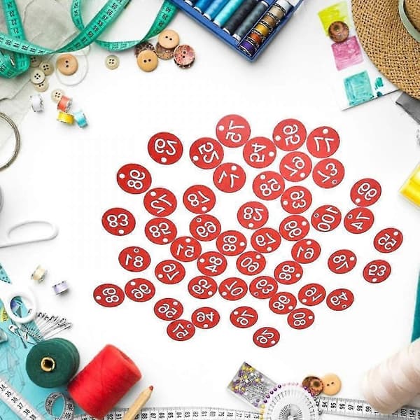 100 stk. plastik-ID-nummerbrikker 1-100 indgraverede nummer-ID-brikker farvede til nøglering fdW IIH Yellow