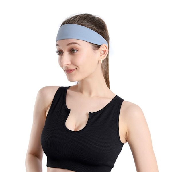 Fitness Hodebånd Stretch Svettebånd LYSEGRÅ{HH} Light Grey