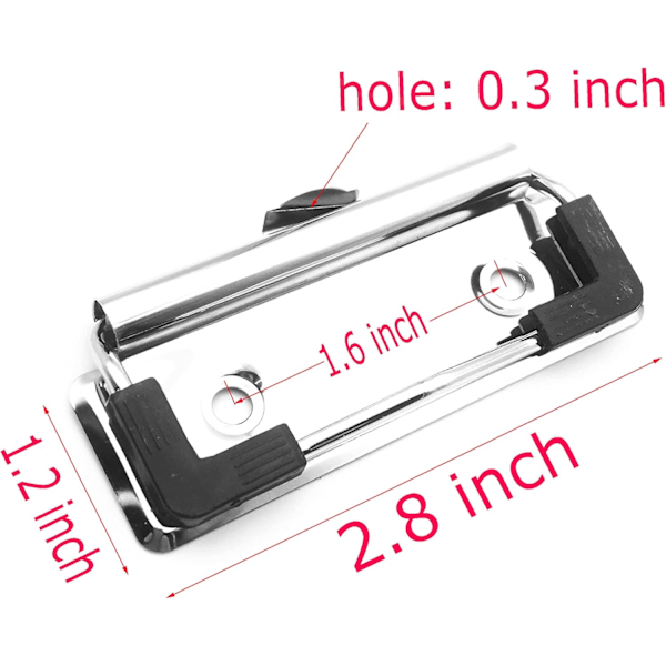 10-pakning Klemmer for skrivetavler 7 cm Monterbar metallvare for skrivetavler med gummigrep og hull for oppheng
