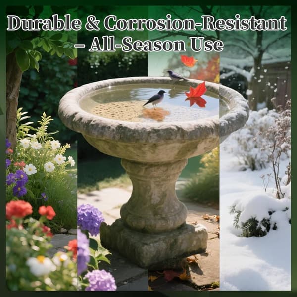 1/2-pack Bird Bath Copper Disc – 99.99% Pure Copper Cleaning Disc for Clean Water, Triple-Point Support, Fits All Bird Baths 1-pack