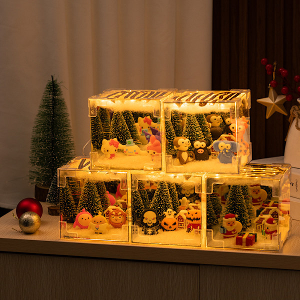 Jule Rubiks Cube Natlampe Julefrokost Udklædning Halloween Rubiks Cube Spejl Natlampe