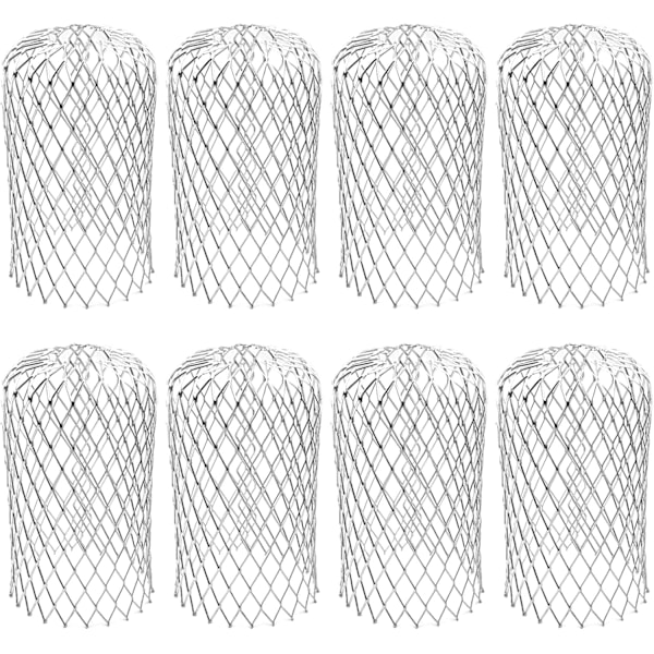 8-pakning aluminium takrennebeskyttelse utvidbart filter sil metall takrennebeskyttelse løvsil rennesil nedløpsrørsbeskyttelse beskyttelse enkel installasjon mose 8 Pack