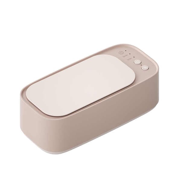 Bærbar ultralydsrenser 45000 kHz med timer til briller smykker proteser pink