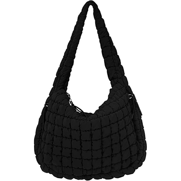 Quiltad väska för kvinnor, stor quiltad väska för kvinnor, crossbody-väska i bomull, quiltad axelväska