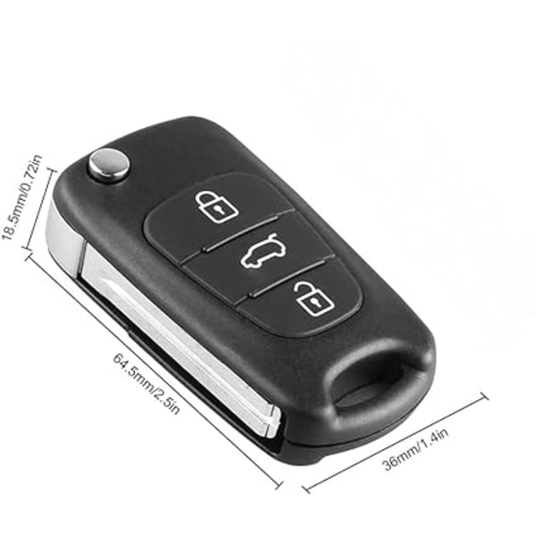 2 stk. erstatnings bilnøgle covers kompatible med Hyundai i30 i35 i10 i20 i