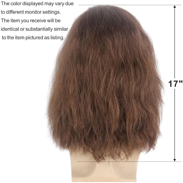 Lång Peruk för Män Kort Lagerindelad Hår Toupee Halloween Fluffig (Brun){hh}