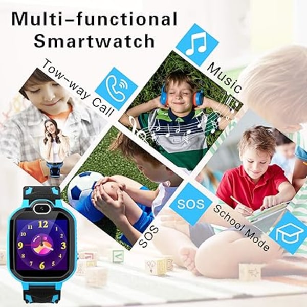 Smartwatch för barn - Lekklocka med kamera, musikspelare för skolan